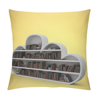 Personality  Books Arranged On Cloud Shape Bookshelves Pillow Covers
