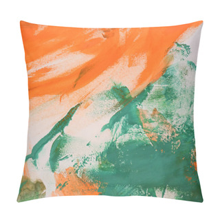 Personality  Abstract Background Of Orange And Green Colors Pillow Covers