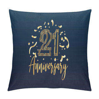Personality  Anniversary Celebration Background. With The 21st Number In Gold And With The Words Golden Anniversary Celebration. Pillow Covers