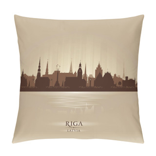 Personality  Riga Latvia City Skyline Vector Silhouette Illustration Pillow Covers