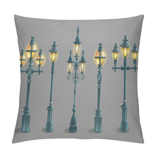 Personality  Set Of Cartoon Street Lights.   Pillow Covers