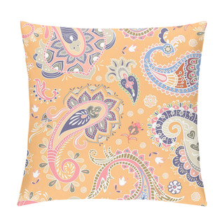 Personality  Seamless Paisley Pattern. Decorative Paisley Elements Wallpaper Pillow Covers
