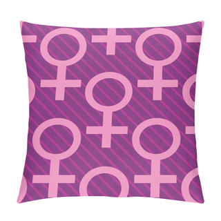 Personality  Seamless Pink Feminist Pattern Background. Venus Mirror. Nice And Beautiful Vector Grapgic Illustration Pillow Covers