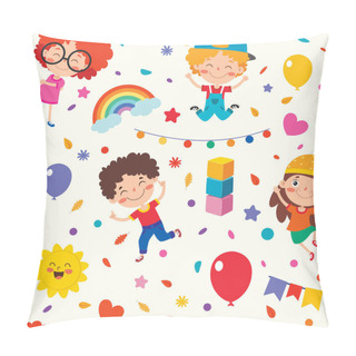 Personality  Seamless Pattern Design With  Cartoon Character Pillow Covers