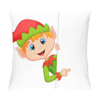 Personality  Cute Christmas Elf Pointing Pillow Covers