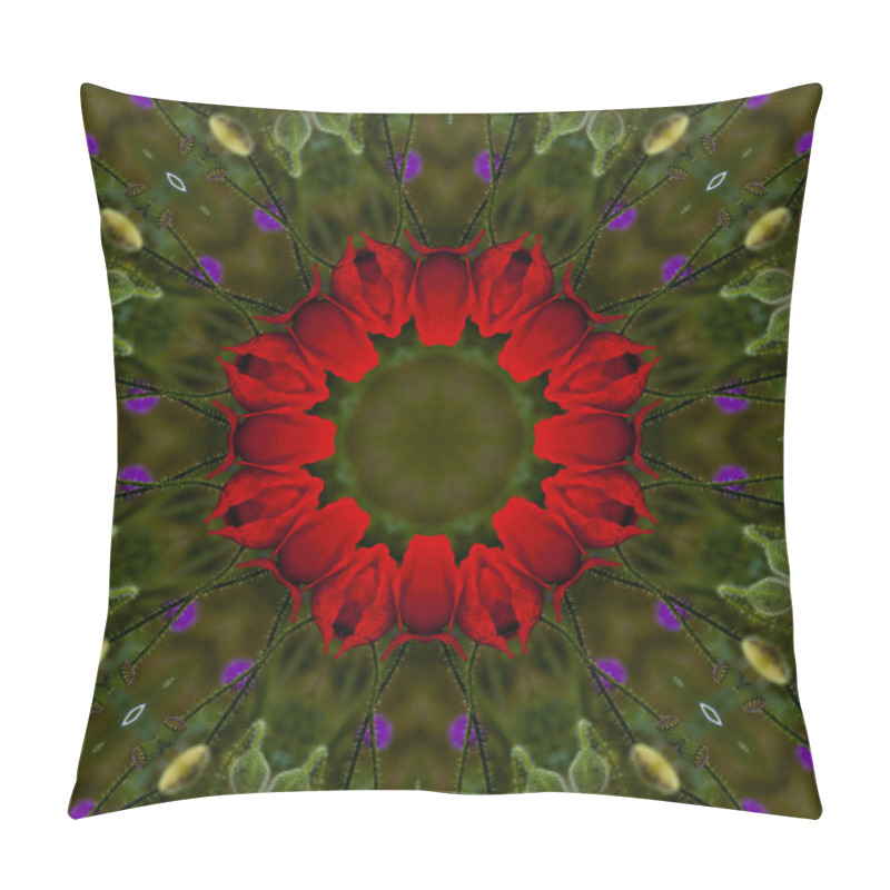 Personality  Abstract Background Of Floral Pattern Of A Kaleidoscope Pillow Covers