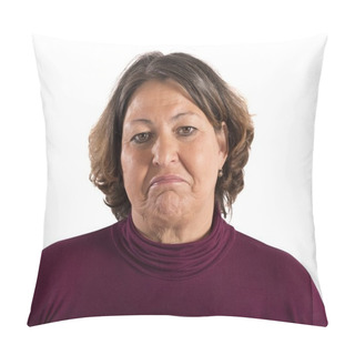 Personality  Woman With A Sad Expression Pillow Covers