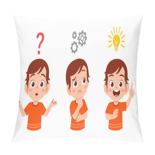 Personality  Happy Cute Kid Boy Search Idea Process Pillow Covers