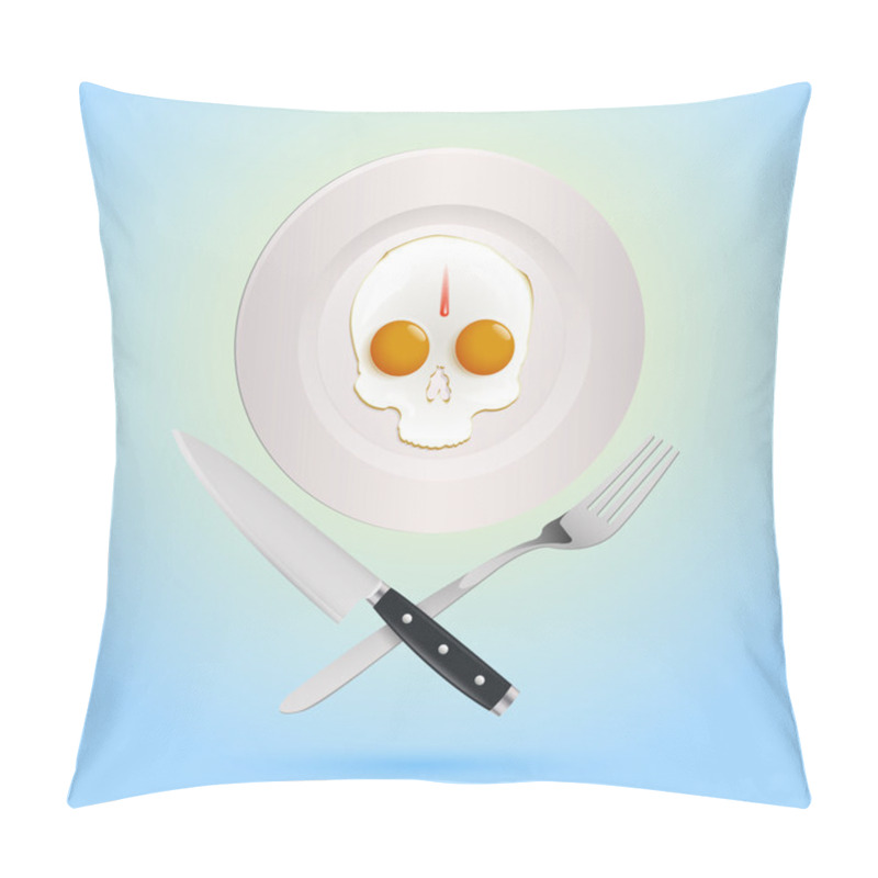 Personality  Vector Illustration Of A Fried Egg Breakfast Pillow Covers