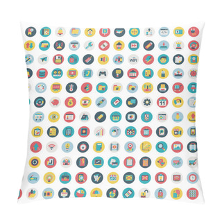 Personality  Set Of Vector Network And Social Media Icons. Flat Icon Pillow Covers