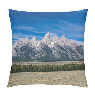 Personality  Views Of The Fields And Mountains In Grand Teton National Park Pillow Covers