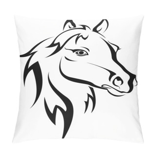 Personality  Black Horse Silhouette Pillow Covers