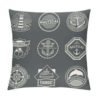 Personality  Assorted Nautical Logotypes Set Pillow Covers
