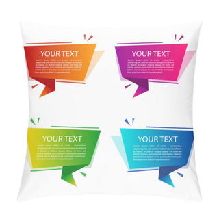 Personality  Set Of Colorful Origami Banners For Your Text. Text Boxes For Presentation Or Promotion. Vector Illustration Pillow Covers