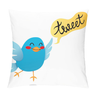 Personality  Blue Bird Tweet Pillow Covers