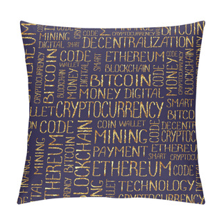 Personality  Cryptocurrency Concept Tag Words Pattern Pillow Covers