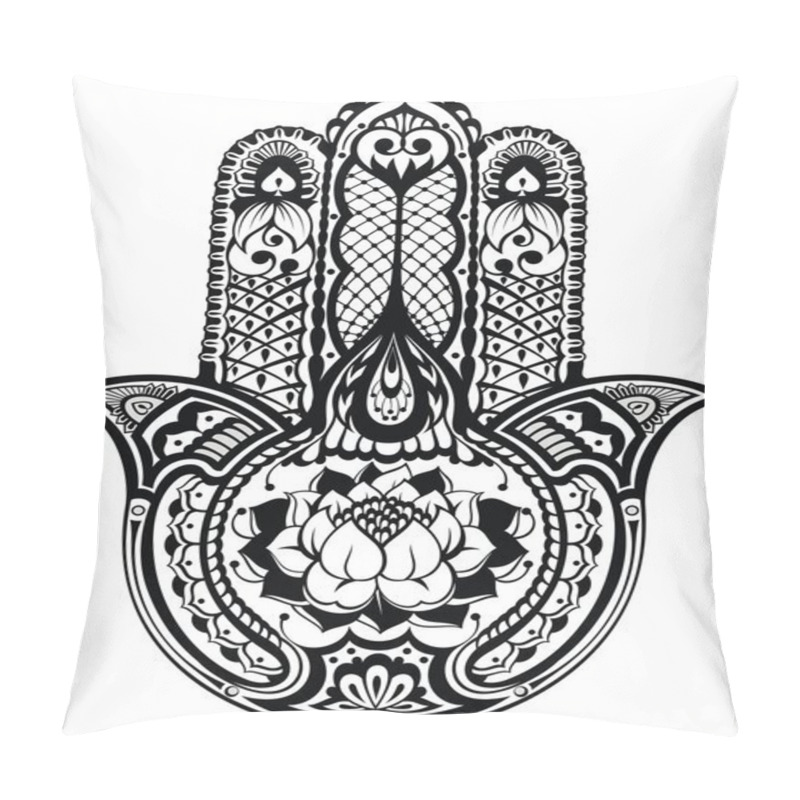 Personality  Vector Indian hand drawn hamsa symbol pillow covers