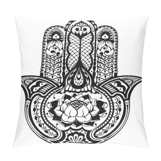 Personality  Vector Indian Hand Drawn Hamsa Symbol Pillow Covers