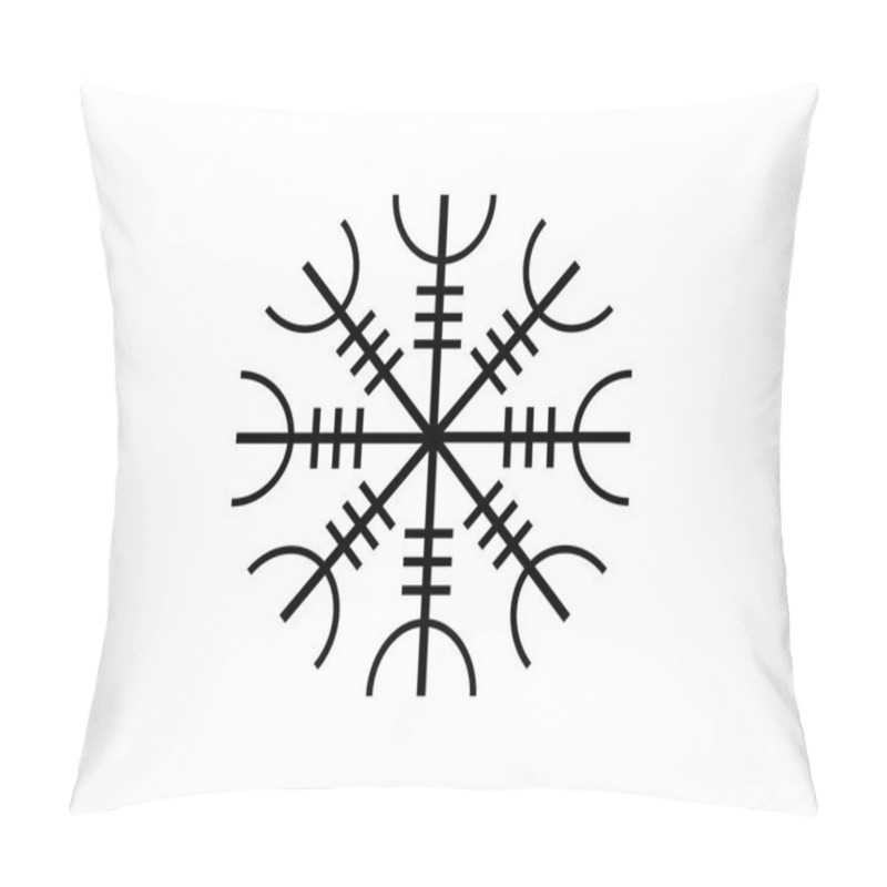 Personality  Galdrastafir. Icelandic Symbol, Intertwined Runes. Vector Illustration Pillow Covers