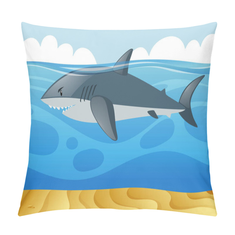 Personality  Wild Shark Swimming Under The Sea Pillow Covers