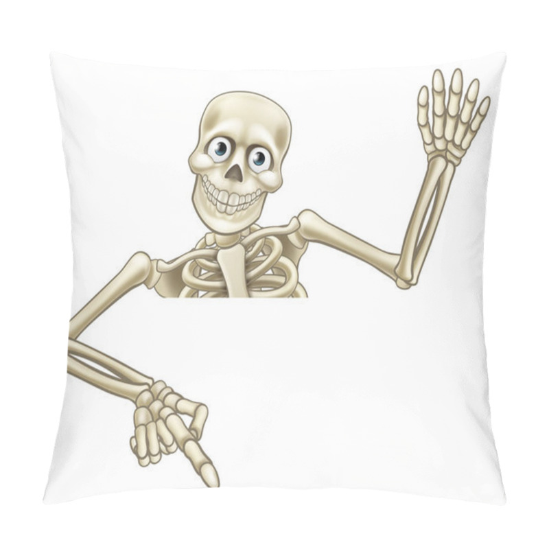 Personality  Cartoon Skeleton Pointing Down pillow covers