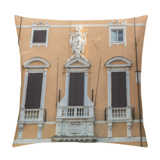 Personality  Close Up Of Beautiful House In Old European City, Pisa, Italy  Pillow Covers
