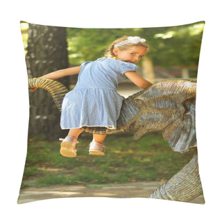 Personality  Portrait Of A Three Year Old Girl On The Summer Playground Pillow Covers