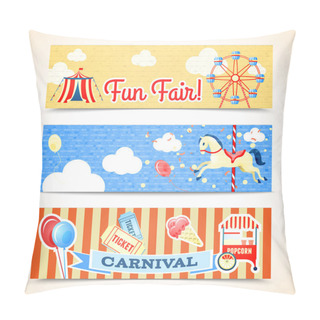 Personality  Vintage Carnival Banners Horizontal Pillow Covers