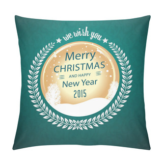 Personality  Merry Christmas Wish In Circular Badge Pillow Covers