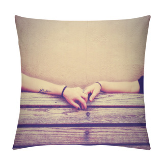 Personality  Two People Holding Hands On Bench Pillow Covers