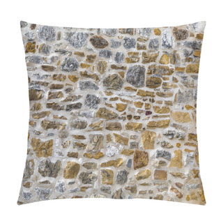 Personality  Many Beautiful Stones Are Part Of A Wall In An Old Spanish Mission Near San Antonio, Texas. Pillow Covers