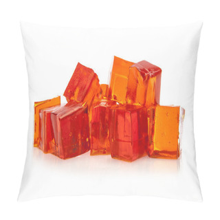 Personality  Orange Jelly Cubes On White Background Pillow Covers