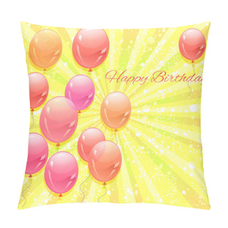 Personality  Color Beautiful Party Balloons. Vector Illustration. Pillow Covers