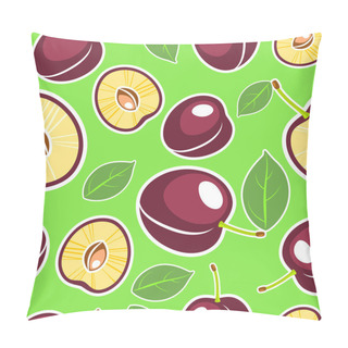 Personality  Vector Background With Plums Pillow Covers