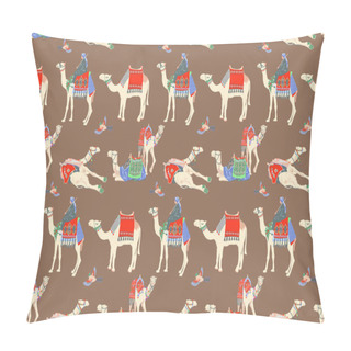 Personality  Seamless Pattern With Different Egyptian Camel Pillow Covers