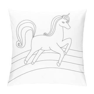 Personality  Hand Drawn Fantasy Cartoon Unicorn, Cute Doodle. Pillow Covers