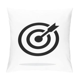 Personality  Successful Shoot. Darts Target Aim Icon On White Background. Pillow Covers