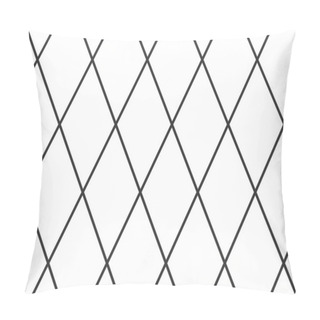 Personality  Diagonal Cross Line Grid Seamless Pattern. Geometric Diamond Texture. Black Diagonal Line Mesh On White Background. Minimal Quilted Fabric. Metallic Wires Fence Pattern. Vector Illustration. Pillow Covers
