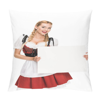 Personality  Girl With Blank Card  Pillow Covers