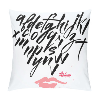 Personality  The Alphabet In Calligraphy Brush. Pillow Covers