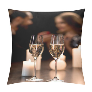 Personality  Champagne Glasses And Candles Pillow Covers