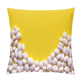 Personality  Flay Lay Of Peeled Pine Nuts On Yellow Background Pillow Covers