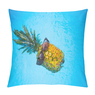 Personality  Pineapple With Sunglasses In The Pool, Holiday Feeling Pillow Covers