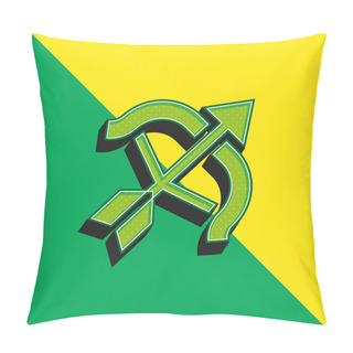 Personality  Archery Green And Yellow Modern 3d Vector Icon Logo Pillow Covers