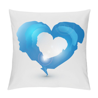 Personality  Blue Torn Heart. Vector Illustration. Pillow Covers