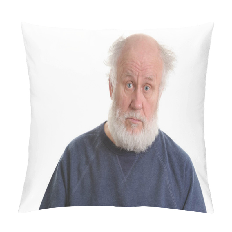 Personality  calm and sad old man isolated portrait pillow covers