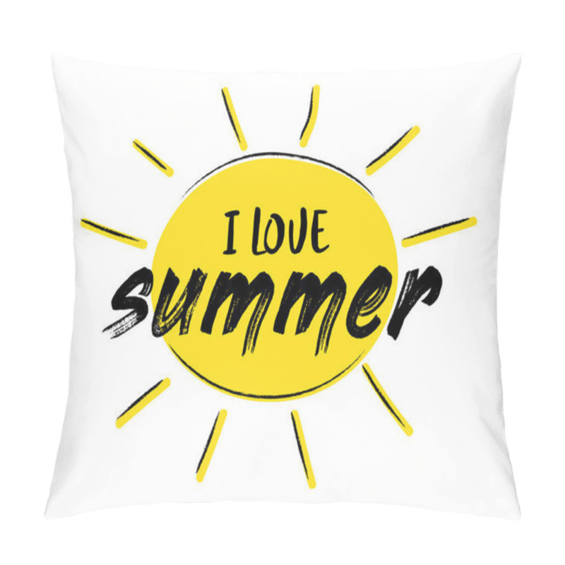 Personality  Sun. Summer Poster - Hand Drawn Icon With Funny Text. Vector. Pillow Covers