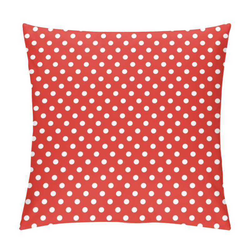 Personality  Retro seamless vector pattern with small white polka dots on red background pillow covers