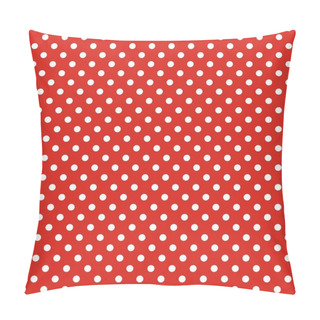 Personality  Retro Seamless Vector Pattern With Small White Polka Dots On Red Background Pillow Covers