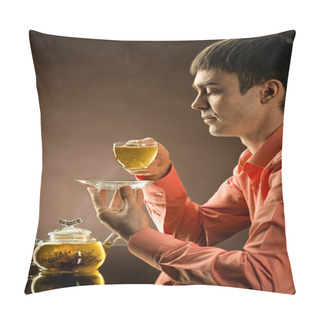 Personality  Man With Tea Pillow Covers